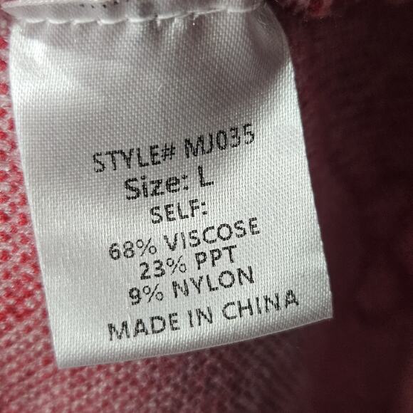 Shop The Mint Just A Feeling Pink Bow Print Mock Neck Sweater Large - Picture 5 of 6